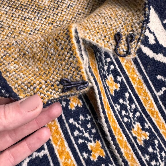 Maxsport‎ Cardigan Sweater Coat Womens L Knit Long Floral Print Hook Eye Hippie - Picture 3 of 7